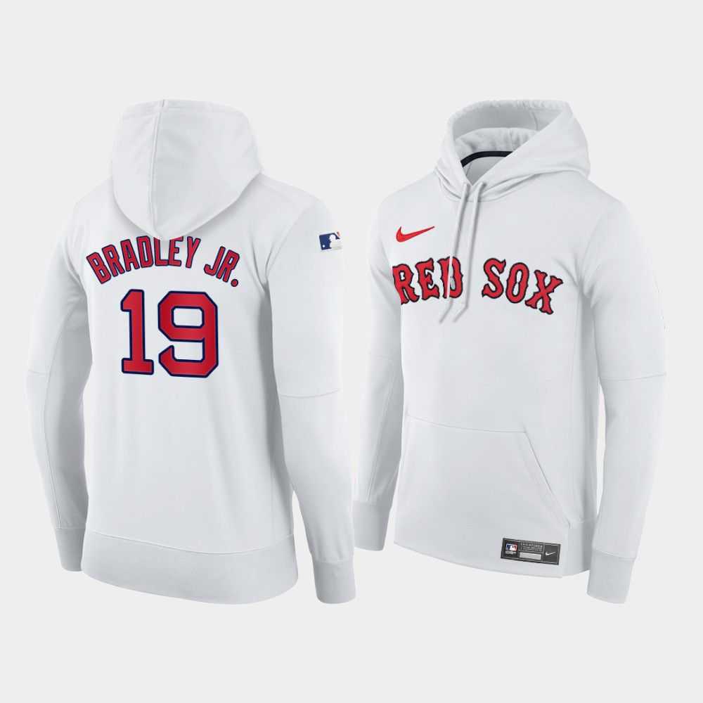 Men Boston Red Sox 19 Bradley jr white home hoodie 2021 MLB Nike Jerseys